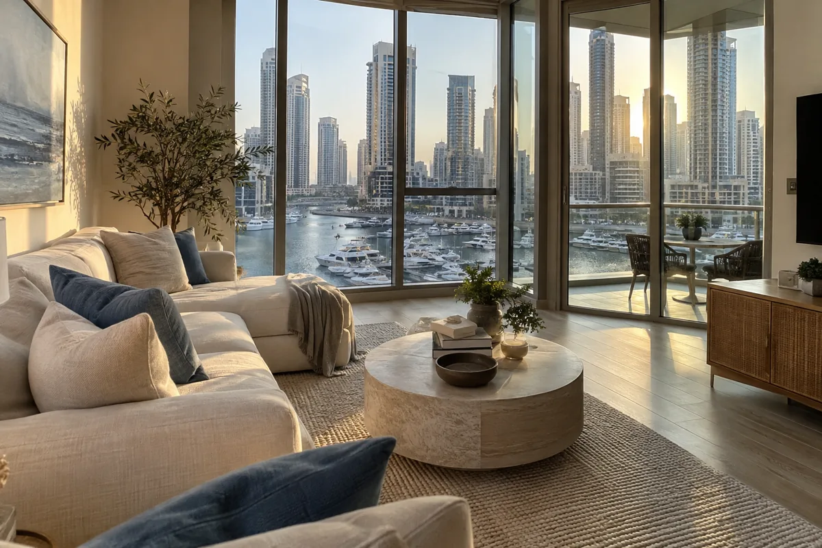 Bright apartment overlooking Dubai Marina